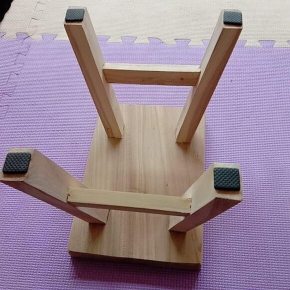 Unfinished Natural Wood Step Stool Footstool 11 inch for Kids Adults - Picture 7 of 7